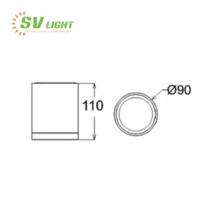 Đèn LED ốp trần lắp nổi 9W 12W SVC-N90T