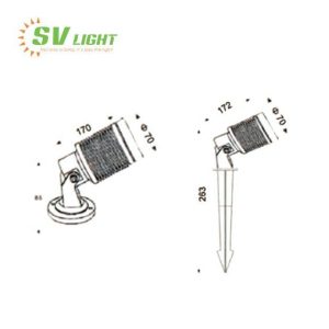 Đèn LED rọi cây 12W IP66 SVO-C6612