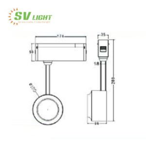 Đèn led rọi ray 15W SVT-R15B