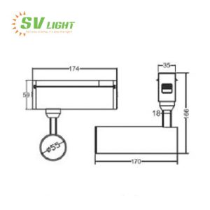 Đèn led rọi ray 8W 15W SVT-R0815A