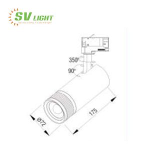 Đèn led rọi ray điều chỉnh góc chiếu 24W SVR-24Z