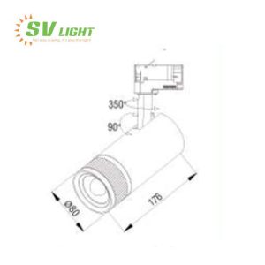 Đèn led rọi ray điều chỉnh góc chiếu 28W SVR-28Z