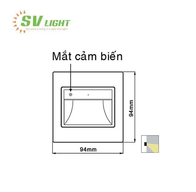 Đèn led chân cầu thang cảm biến 1W SVB-8686CB1