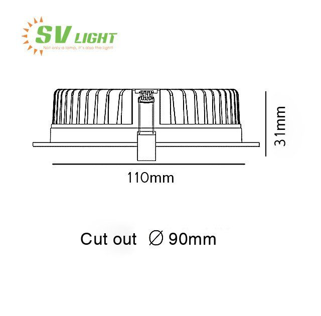 Đèn LED downlight âm trần dimmable 9W SVN-0990P-D
