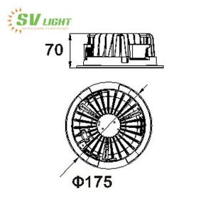 Đèn led âm trần downlight 15W SVC-15150A