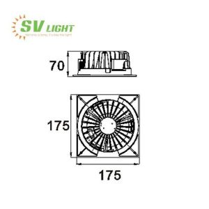 Đèn led downlight âm trần 15w SVC-15150V