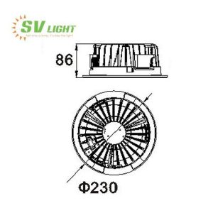 Đèn led downlight âm trần 30W SVC-30200A