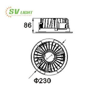 Đèn led downlight âm trần 30W SVC-30200V