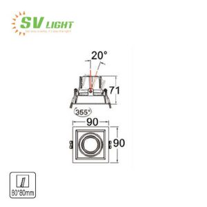 Đèn Led Spotlight vuông SVC-80V